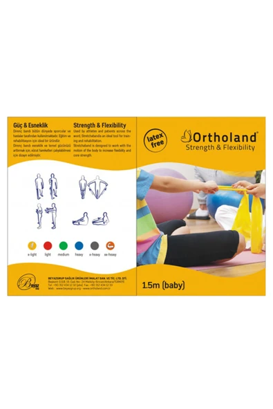 ORTHOLAND Egzersiz Bandı 1.5 Metre / Sarı / Hafif ürün görseli 1