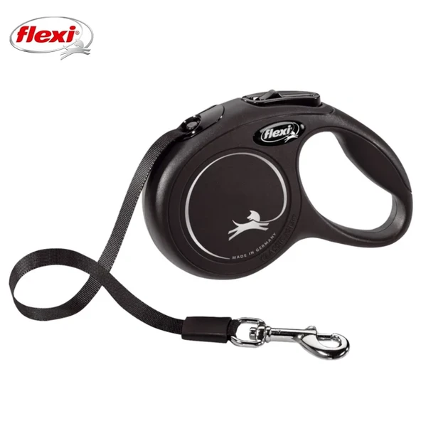 Flexi New Classic Otomatik Şeritli Köpek Gezdirme Kayışı 5Mt (M) Siyah ürün görseli 1