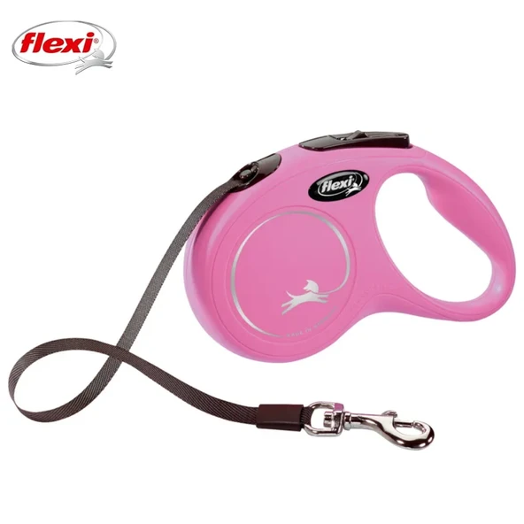 Flexi New Classic Otomatik Şeritli Köpek Gezdirme Kayışı 3Mt (XS) Pembe ürün görseli 1
