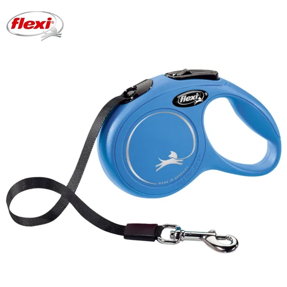 Flexi New Classic Otomatik Şeritli Köpek Gezdirme Kayışı 5Mt (L) Mavi ürün görseli 1