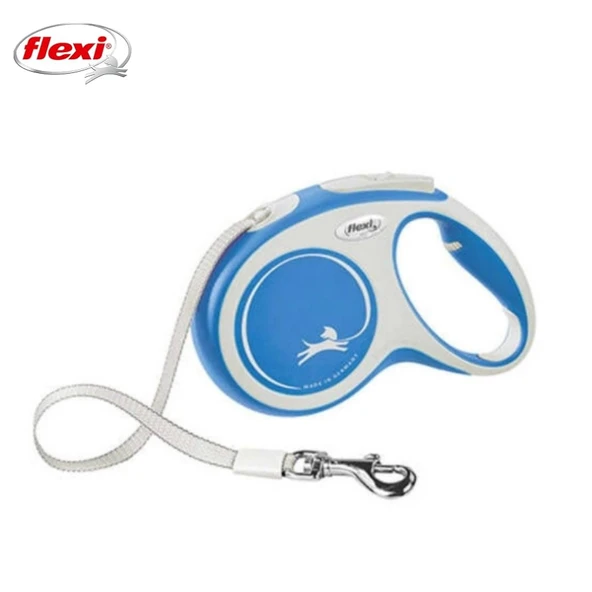 Flexi New Comfort Otomatik Şeritli Köpek Gezdirme Kayışı 5Mt (M) Mavi ürün görseli 1