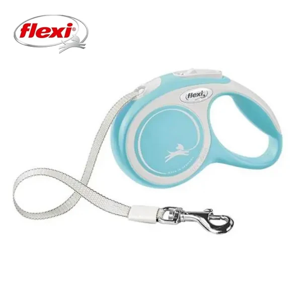 Flexi New Comfort Otomatik Şeritli Köpek Gezdirme Kayışı 5Mt (S) Açık Mavi ürün görseli 1