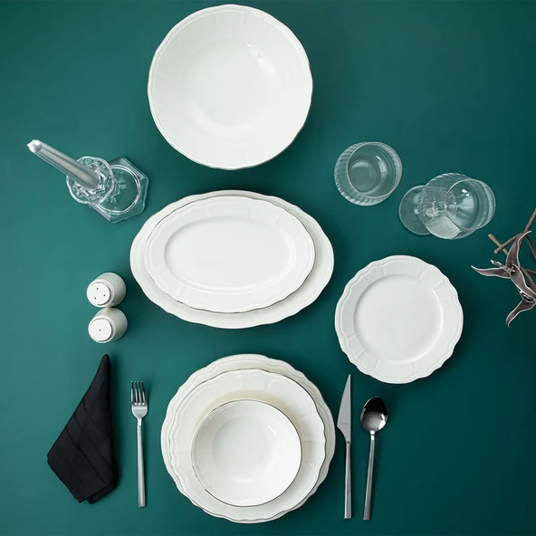 Aryıldız Tiffany Platin 30 Parça 6 Kişilik Yemek Takımı 153AR262405 ürün görseli 1