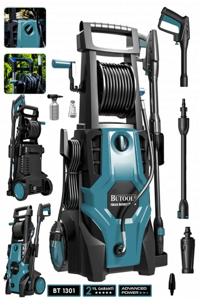 BUTOOLS 180 Çelik Şanzuman Musluk Ve Kovadan Çekme Yüksek Basınçlı Bahçe Oto Yıkama Makinesi ürün görseli 1