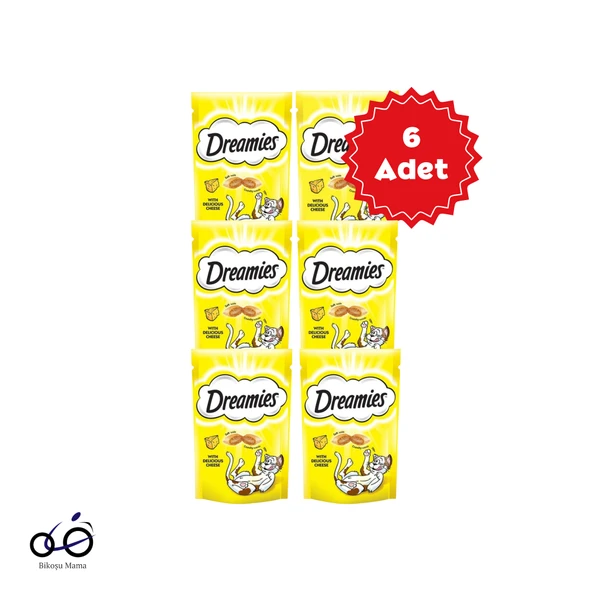 Dreamies İç Dolgulu Peynirli Kedi Ödül Bisküvisi 6x60gr ürün görseli 1