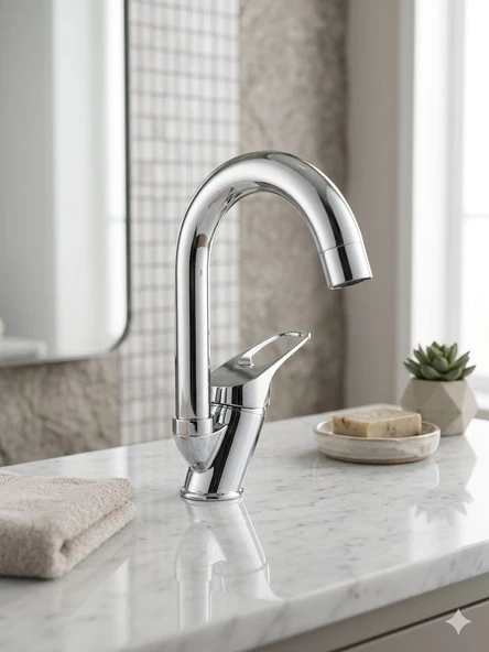 P.S.A. DİCLE MİX KUĞU LAVABO BATARYASI DELTA BORU (PS1164) ürün görseli 1