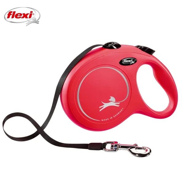 Flexi New Classic Otomatik Şeritli Köpek Gezdirme Kayışı 5Mt (M) Kırmızı ürün görseli 1