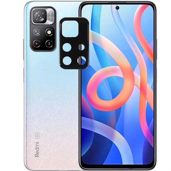 Gpack Xiaomi Poco M4 Pro 5G Kamera Lens Koruyucu Cam Siyah ürün görseli 1