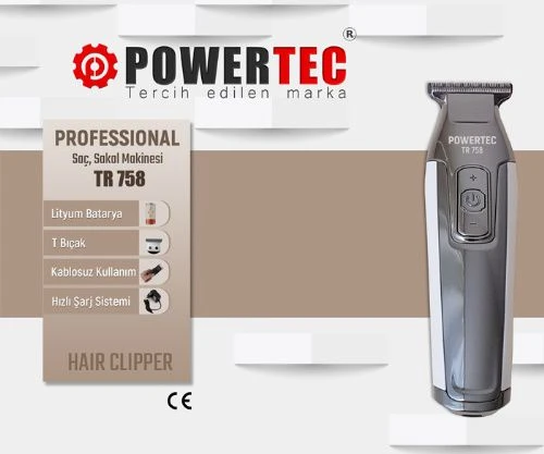 Powertec TR 758 Profesyonel Saç Kesme Makinesi ürün görseli 1