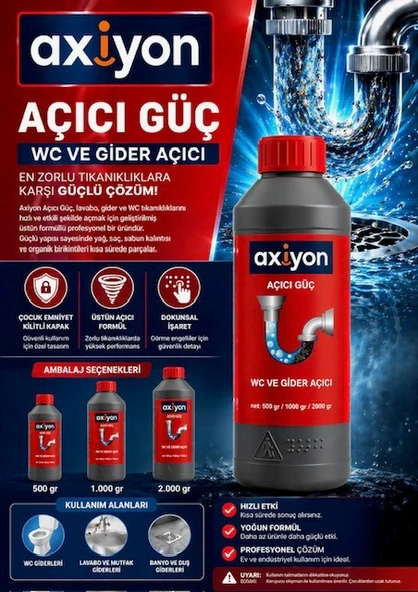 Axsiyon Wc Lavabo Gider Açıcı 1kg ürün görseli 1