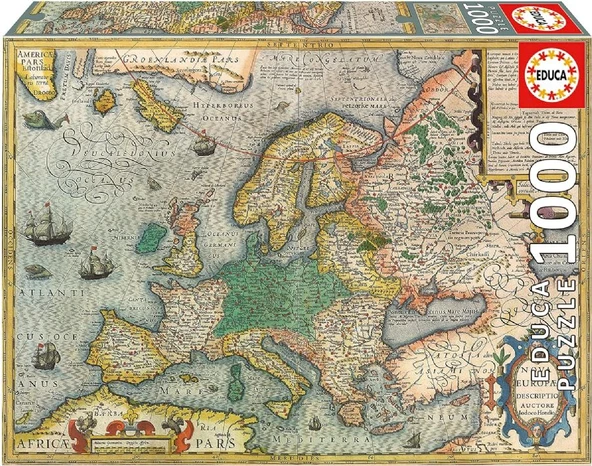 Educa 1000 Parçalı Avrupa Haritası Karton Puzzle/Yapboz - Map Of Europe - 19624 ürün görseli 1