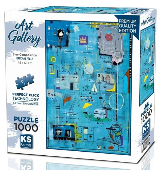 KS Games 1000 Parça Mavi Kompozisyon Puzzle - Ercan Filiz - 20685 ürün görseli 1