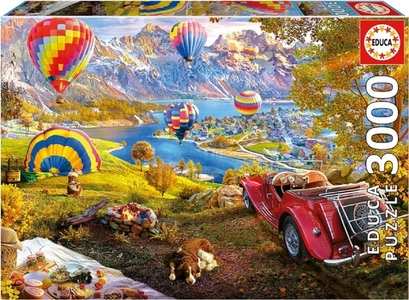 Educa 3000 Parça Sıcak Hava Balonu Vadisi Puzzle - 19947 - Hot Air Balloon Valley ürün görseli 1