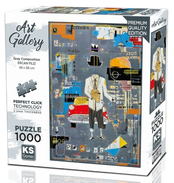 KS Games Puzzle - Ercan Filiz 1000 Parçalık Gri Kompozisyon Soyut Puzzle - 20684 ürün görseli 1