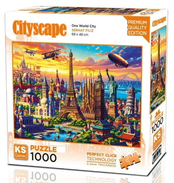 KS Games 1000 Parça One World City - Tek Dünya Şehri Puzzle - 20854 - Serhat Filiz ürün görseli 1