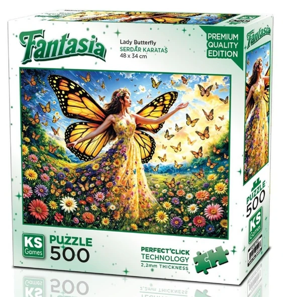 KS Games 500 Parça Lady Butterfly Leydi Kelebek Puzzle - Serdar Karataş - 20093 ürün görseli 1