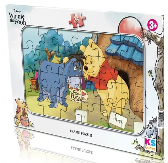 KS Games Winnie The Pooh Lisanslı 24 Parça Çocuk Puzzle - Frame (Çerçeveli) Puzzle - WN704 ürün görseli 1