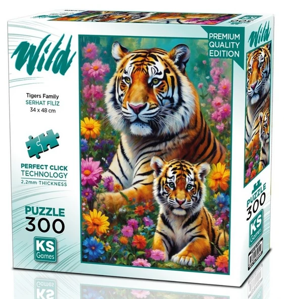 KS Games 300 Parça Kaplan Ailesi - Tigers Family Puzzle - 19258 - Serhat Filiz ürün görseli 1