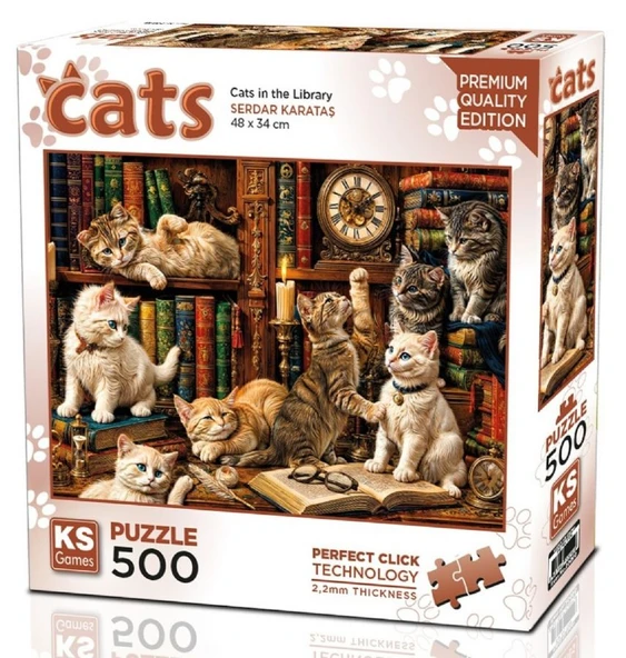 KS Games 500 Parça Kütüphanedeki Kediler Puzzle - Serdar Karataş - 20090 ürün görseli 1
