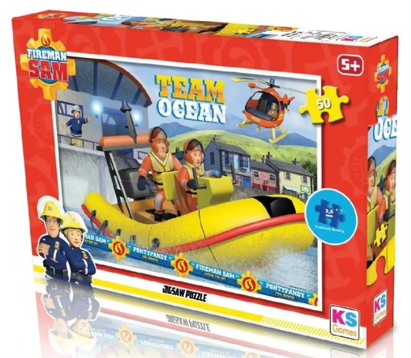 KS Games Kutulu Çocuk Puzzle - 50 Parça - İtfaiyeci Sam - Erkek Çocuk ürün görseli 1