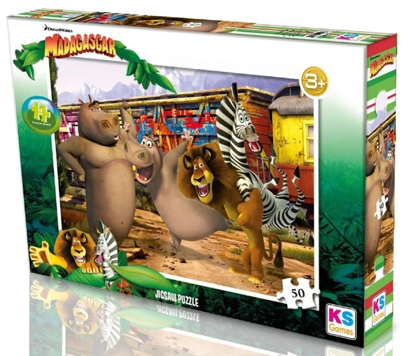 KS Games 50 Parça Erkek Çocuk Madagascar Puzzle/Yapboz - MG709 - 5 Yaş üzeri ürün görseli 1