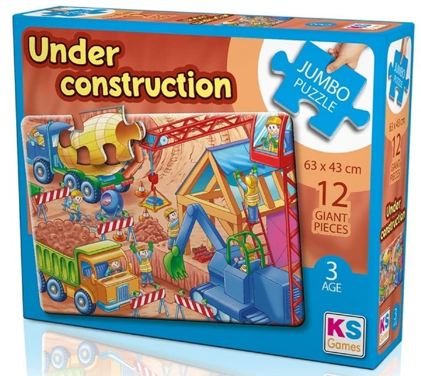 KS Games 12 Parça Erkek Çocuk İnşaat Alanı Jumbo Puzzle - 31004 - 3 Yaş Üzeri ürün görseli 1