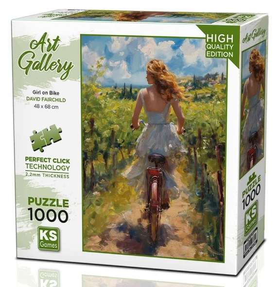 Ks Games 1000 Parça Bisikletli Kız Puzzle - 20789 - David Fairchild ürün görseli 1