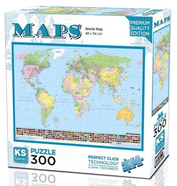 KS Games 300 Parça World Map - Dünya Haritası Puzzle - 19264 ürün görseli 1