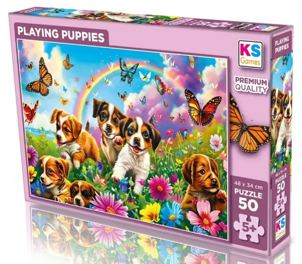 KS Games 50 Parça Oyun Oynayan Köpek Yavruları Çocuk Puzzle - 5 Yaş Üzeri Kız ve Erkek Çocuk - 31754 ürün görseli 1