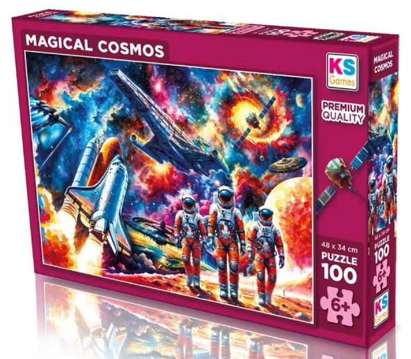 KS Games Erkek Çocuk 100 Parçalı Büyülü Evren Astronot Puzzle - 6 Yaş üzeri - 31506 ürün görseli 1