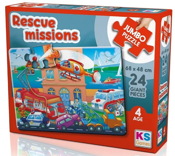 KS Games 24 Parça Kurtarma Görevleri Jumbo Puzzle - Erkek Çocuk - 4 Yaş üzeri - 31009 ürün görseli 1