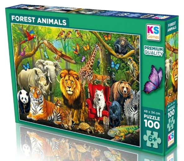 KS Games 100 Parça Orman Hayvanları Erkek Çocuk Puzzle - 6 Yaş üzeri - 31504 ürün görseli 1