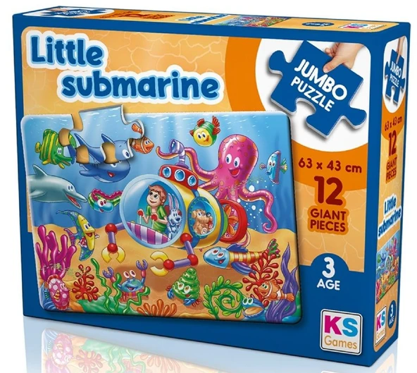 KS Games 12 Parça Küçük Denizaltı Erkek Çocuk Jumbo Maxi Puzzle - 3 Yaş Üzeri - 31006 ürün görseli 1