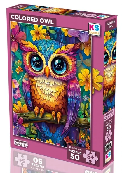 KS Games 50 Parça Renkli Baykuş Kız ve Erkek Çocuk Puzzle - 31752 - 5 Yaş Üzeri Yapboz ürün görseli 1