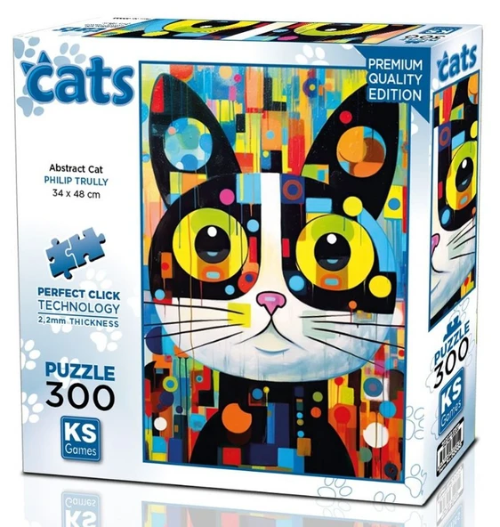 KS Games 300 Parçalı Abstract Cat - Soyut Kedi Puzzle - Philip Trully - 19262 ürün görseli 1