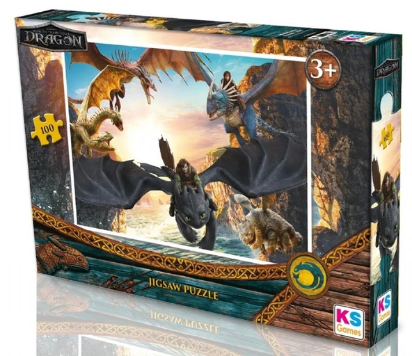 KS Games 100 Parçalık How to Train Your Dragon Erkek Çocuk Puzzle - HD714 ürün görseli 1