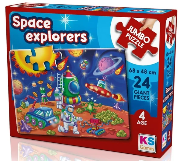 KS Games 24 Parça Uzay Kaşifleri Erkek Çocuk 24 Parça Jumbo Puzzle - 31011 - 4 Yaş Üzeri ürün görseli 1