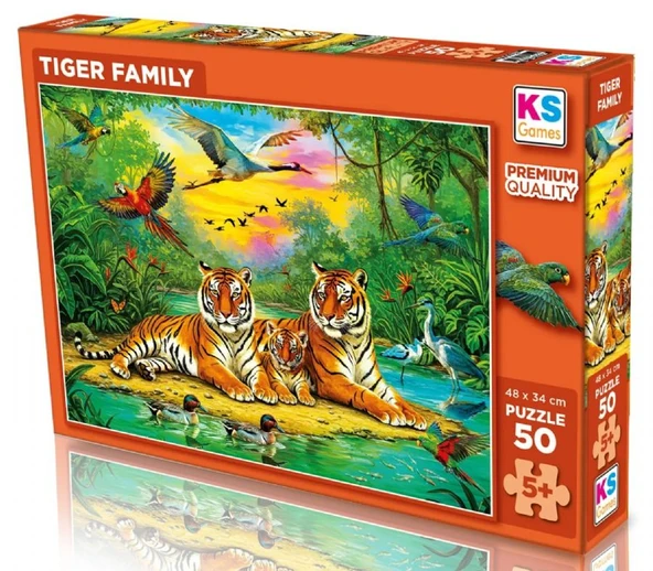 KS Games 50 Parça Kaplan Ailesi Erkek Çocuk Puzzle/Yapboz - 5 Yaş Üzeri - 31756 ürün görseli 1