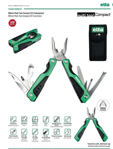 ELTA COMPACT 160 MM MULTİ TOOL 12 FONKSİYONLU ürün görseli 1