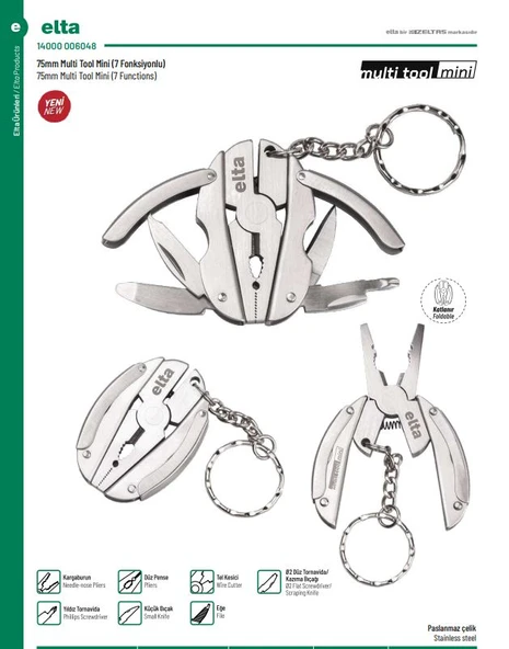 ELTA MİNİ 75 MM MULTİ TOOL 7 FONKSİYONLU ürün görseli 1