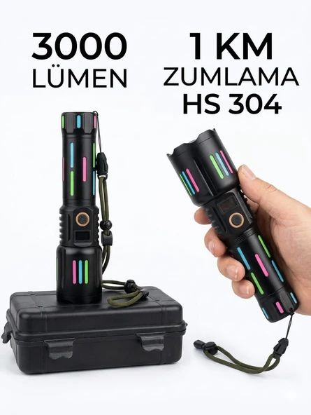Hasuba HS 304 Şarjlı El Feneri - 3000 Lümen ürün görseli 1
