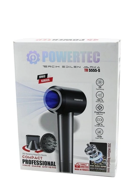 Powertec TR-5555 S Mıknatıslı Başlıklı Plazma Fön Makinesi ürün görseli 1