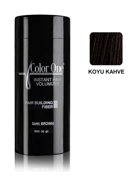 Color One Hair Powder 50 Gr. Dark Brown Koyu Kahve Saç Tozu Topik ürün görseli 1