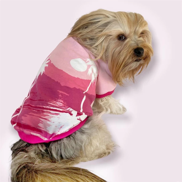 Nature Pink Oval Yaka Tişört Köpek Kıyafeti ürün görseli 1