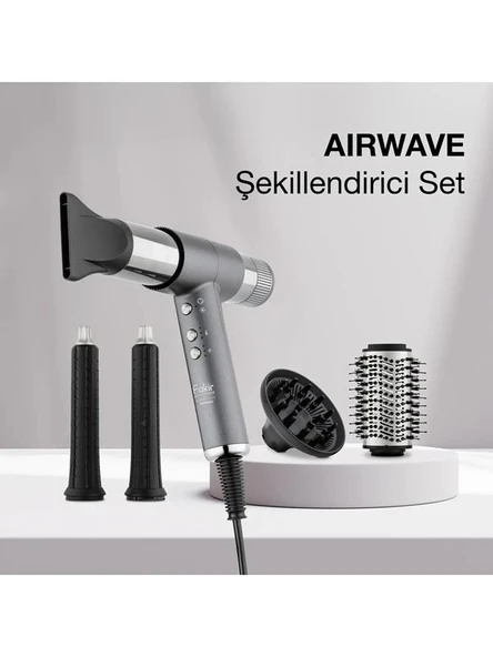 Fakir Airwave 5 In 1 Saç Şekillendirme Seti Silver ürün görseli 1