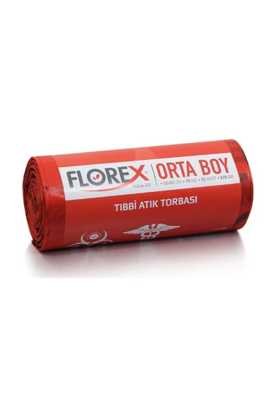 Tıbbi Atık Baskılı Orta Çöp Poşeti (10 Rulo / 250 Adet) 575 gr ürün görseli 1