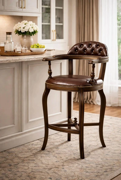 Majesta Classic Ahşap Bar Sandalyesi - Resim 6