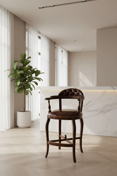 Majesta Classic Ahşap Bar Sandalyesi - Resim 3