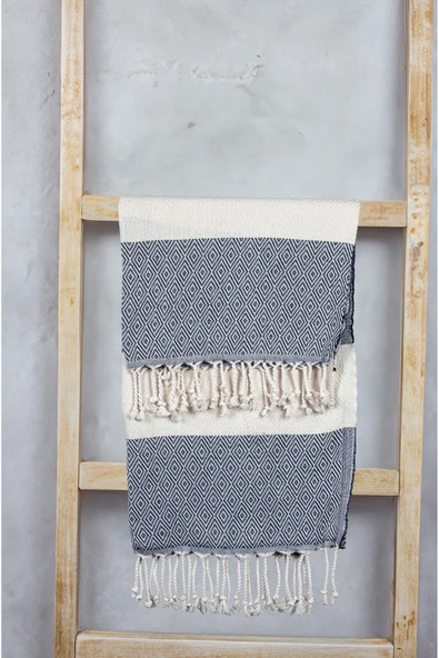 Cozy Nest Peştemal Banyo Ve Plaj Havlusu - Pamuklu, 90x180 Cm-siyah ürün görseli 1