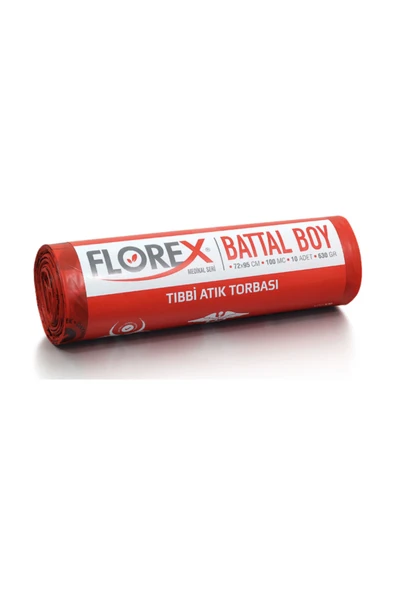 Tıbbi Atık Baskılı Battal Çöp Poşeti 630 Gr (10 Rulo / 100 Adet) ürün görseli 1